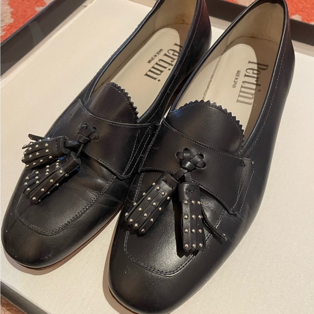Pertini Women's Black Leather Moccasins